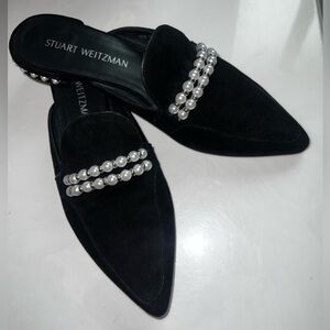 Stuart Weitzman Women's Guamule Imitation Pearl Embellished Mule, Size 7